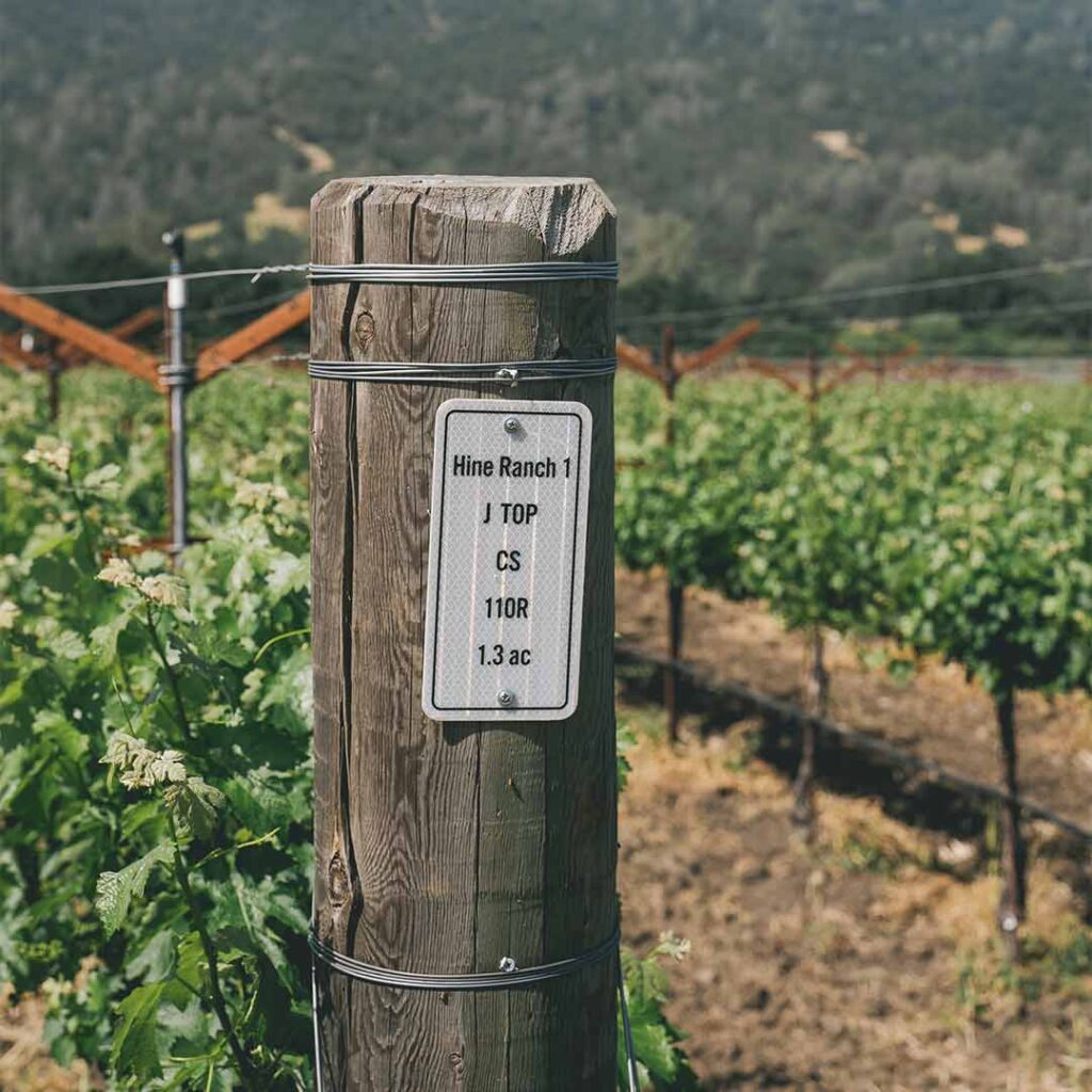Hine Ranch Vineyard field post