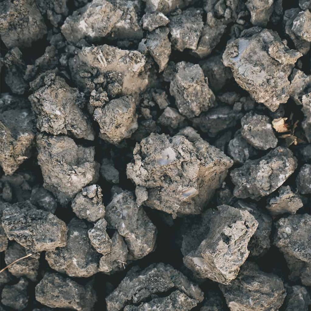 birds eye view of boulder field