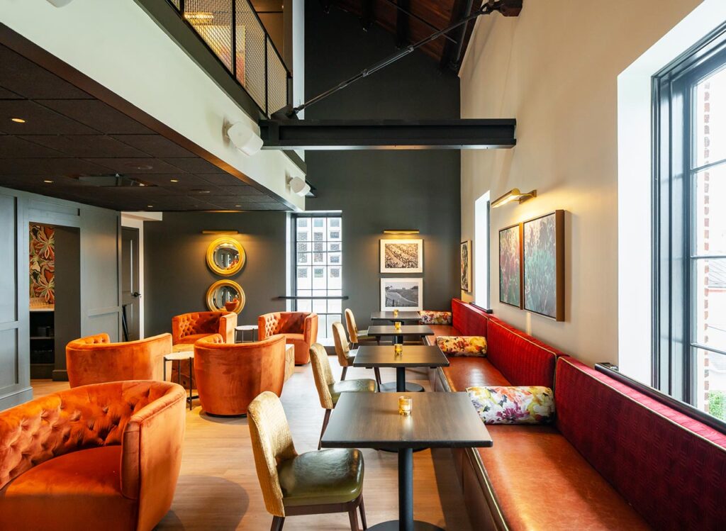 booth seating at the CRU Club private lounge